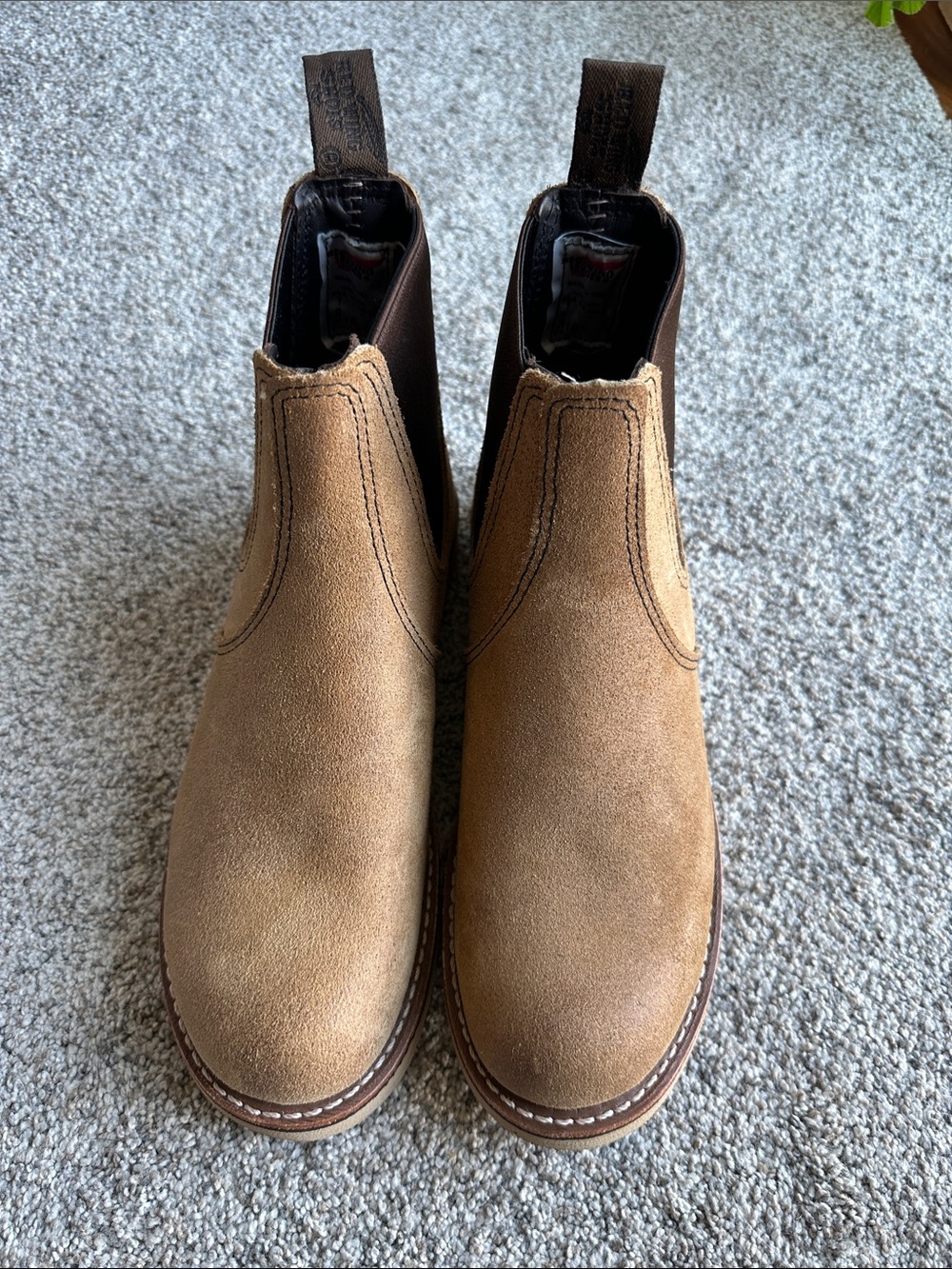 Red Wing Shoes Hawthorne Classic Tan Suede Chelsea Work Boots - Picture 4 of 5